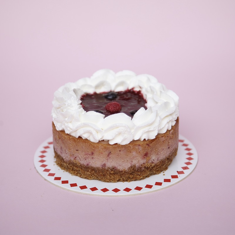 minimaria de cheesecake de frutos rojos